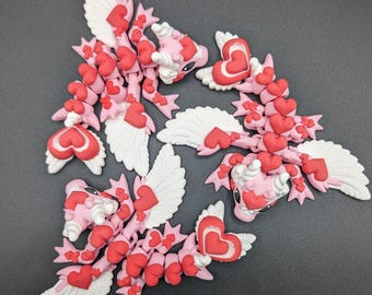 Valentine Dragon Heart Dragon Articulating Bookshelf Decor