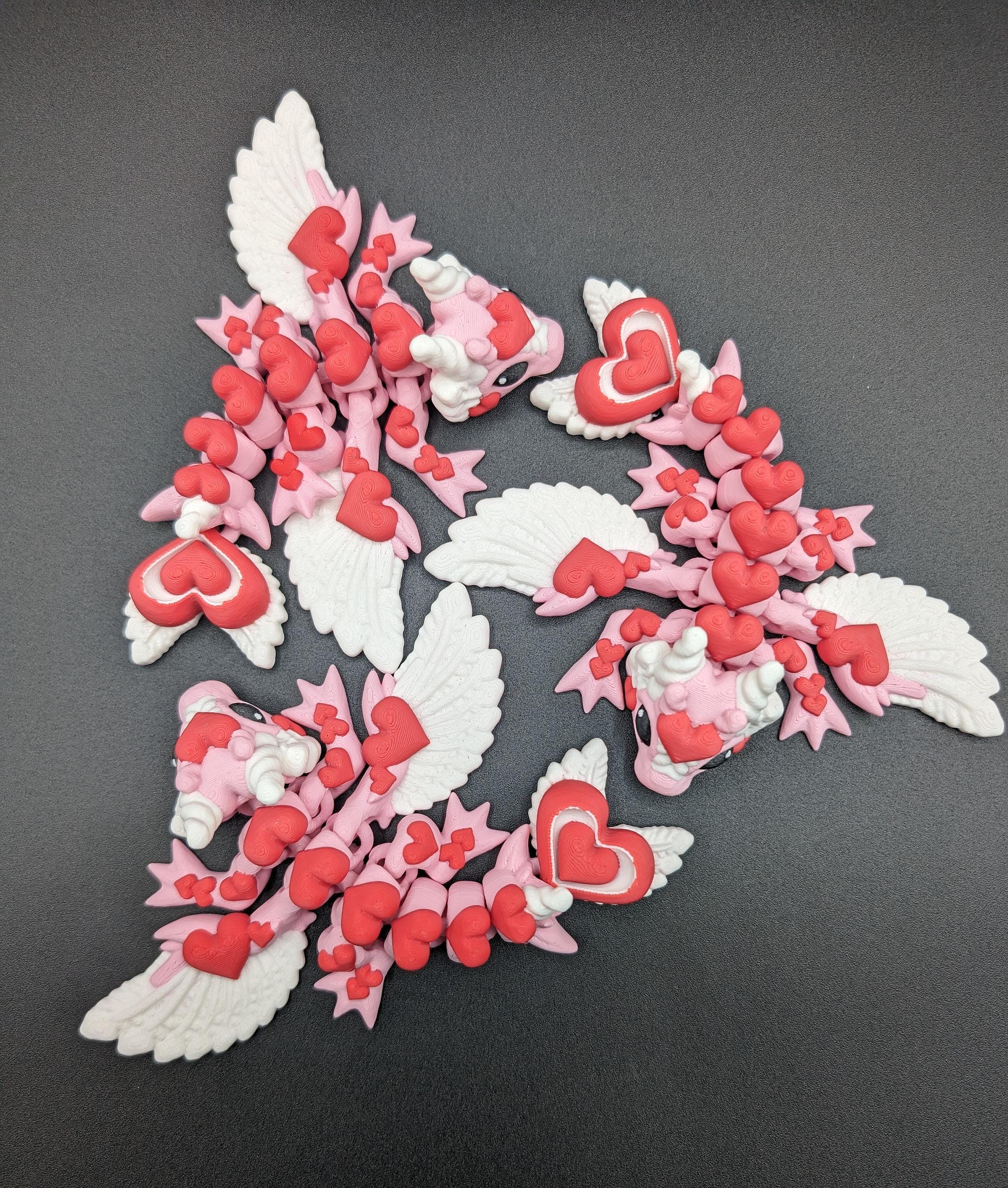 Valentine Dragon Heart Dragon Articulating Bookshelf Decor