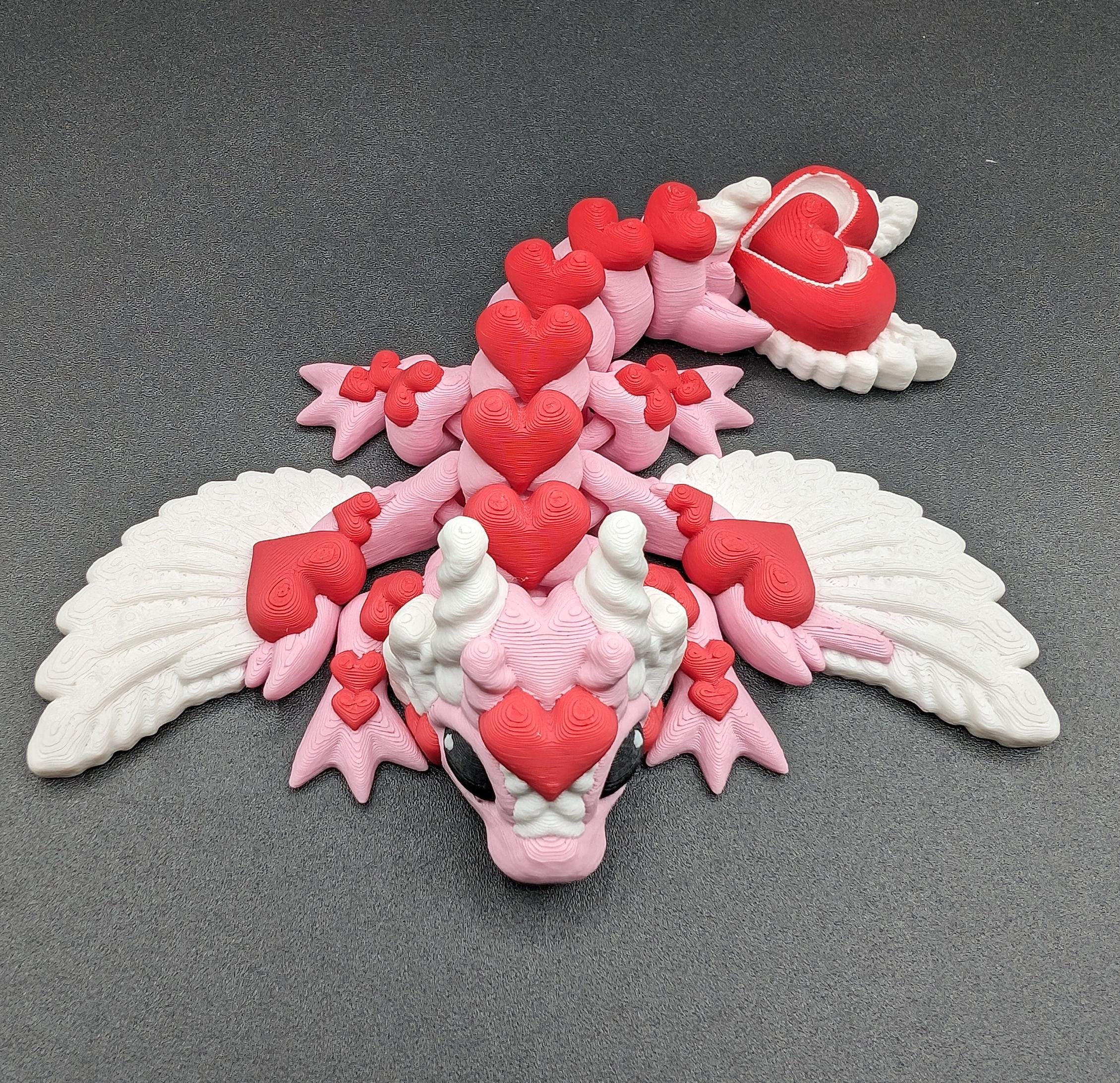 Valentine Dragon Heart Dragon Articulating Bookshelf Decor