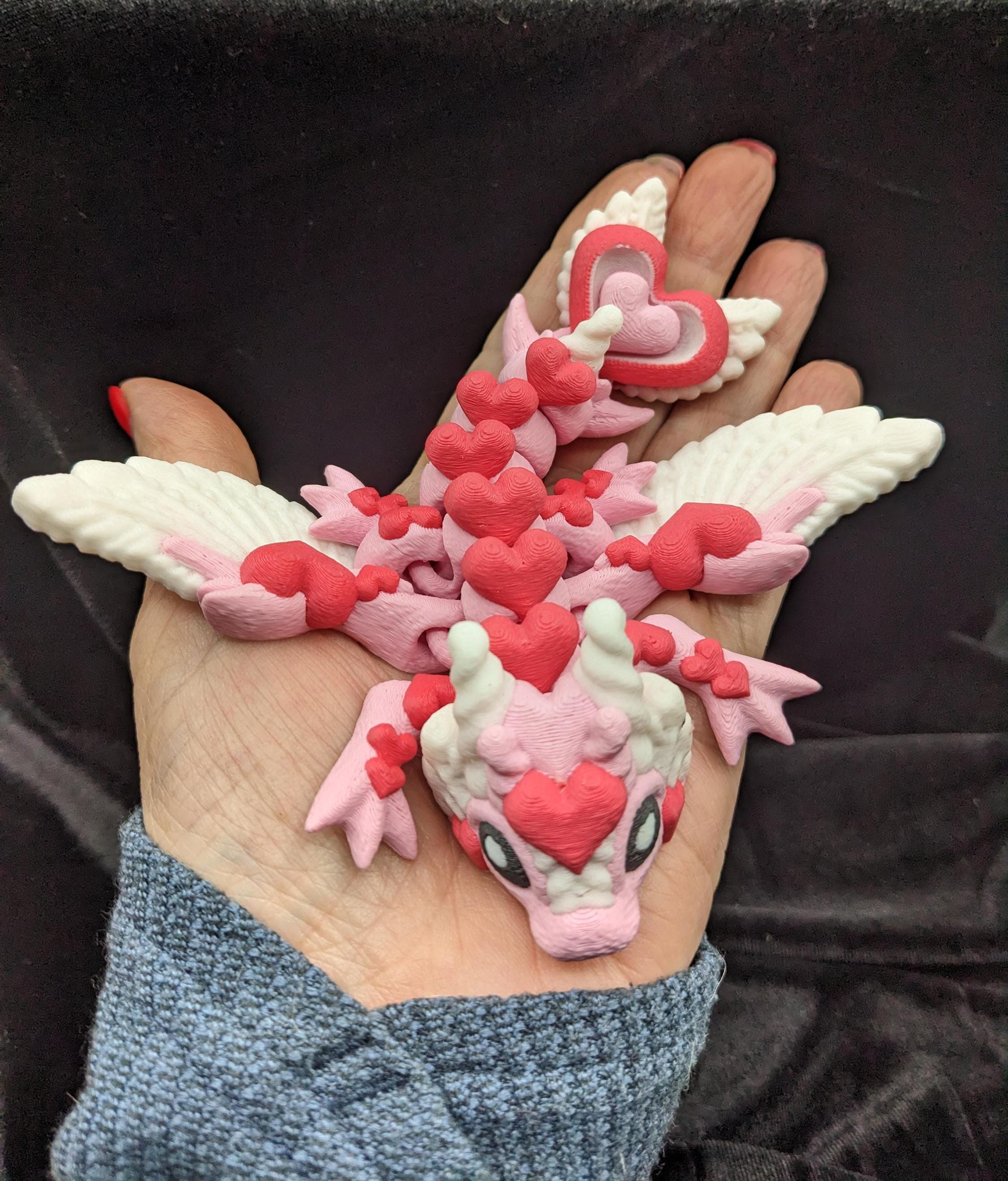 Valentine Dragon Heart Dragon Articulating Bookshelf Decor