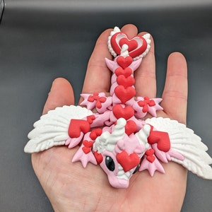 Valentine Dragon Heart Dragon Articulating Bookshelf Decor Valentine's Dragon Gift Valentines Day 3d printed Multicolor