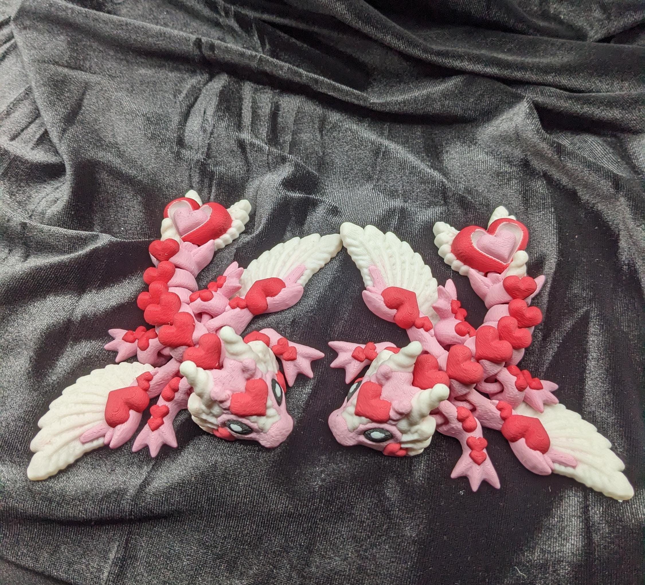 Valentine Dragon Heart Dragon Articulating Bookshelf Decor