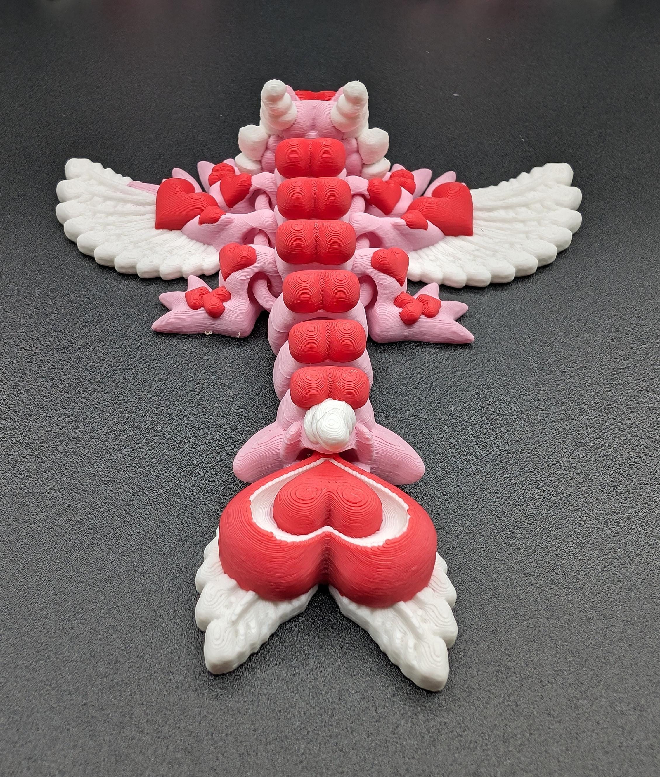 Valentine Dragon Heart Dragon Articulating Bookshelf Decor