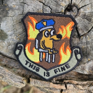 Police This Is Fine Dog Patch Custom Patch. Perfect Military Patch. OCP. Funny! Velcro. Camo Hat.*Limited Time Run, Order soon!*