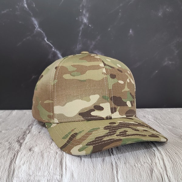 Snapback OCP Ripstop.  Perfect Multicam hat for hunting or Army and Air Force uniforms, Nametape & front rank velcro options are available.