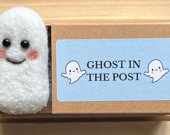 Mystery Ghost In The Post- Needle Felted Ghost - surprise name - funny gift - birthday gift -  letterbox gift