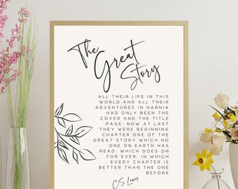 CS Lewis Wall Art, CS Lewis Quote, Narnia Printable Digital Download, Aslan Wall Art, Narnia Print, The Last Battle Print, CS Lewis Poster