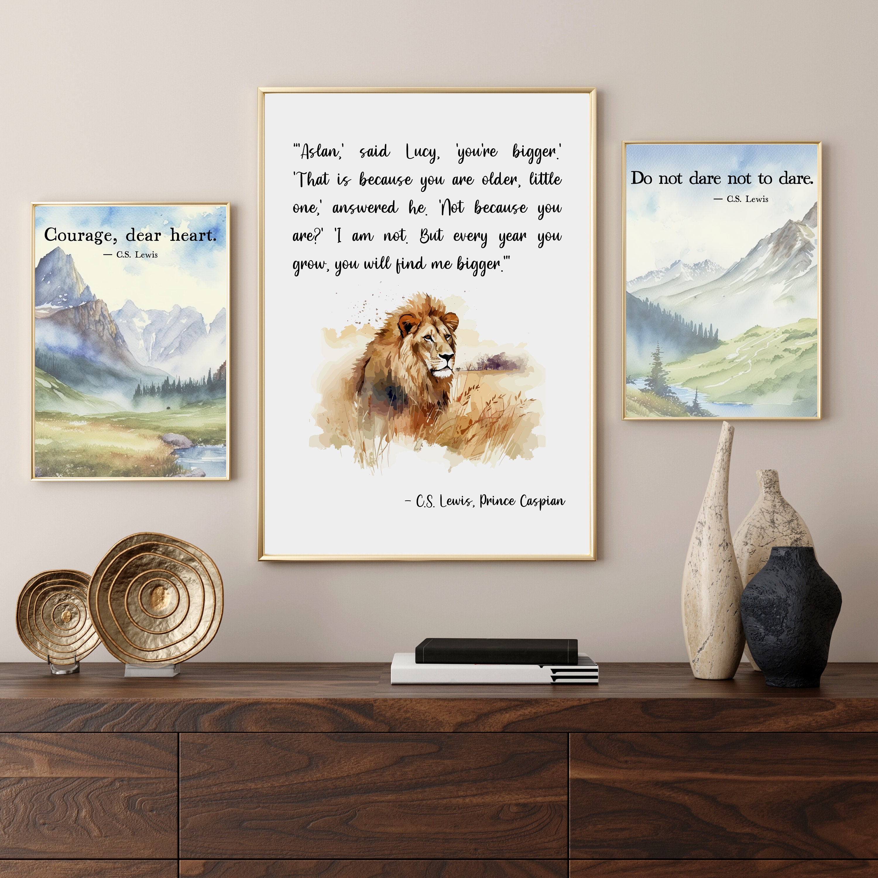 Aslan Quote, Narnia Art Print, C.S. Lewis Printable Quote Poster ~ There  are Far, Far Better Things