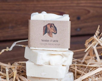 Jabón artesanal orgánico natural de leche de cabra Aceite de oliva antiguo procesado en frío Manteca de karité Aceites orgánicos hechos a mano para piel seca sensible de bebé puro