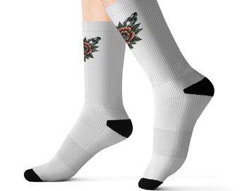 Chaussettes américaines traditionnelles à sublimation à imprimé floral