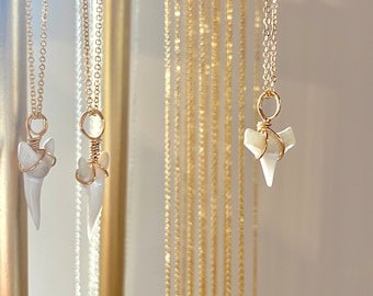 Delicate Real Modern Shark Tooth, 18in Necklace, 18K Gold Plated Sterling Silver Rose Gold, FAST SHIPPING