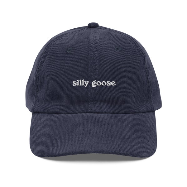 Vintage "Silly Goose" Corduroy Hat - Fun Hat