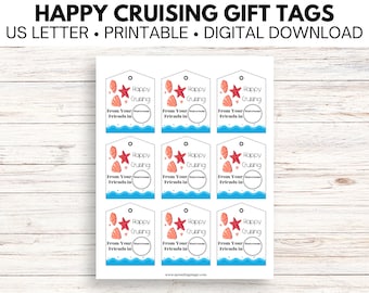 Etiquetas para cruceros felices / Etiquetas extensoras de pescado / Etiquetas de regalo para cruceros