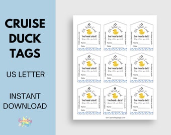 Etiquetas para patos de crucero / Etiquetas para patos de crucero / Patos de crucero / Etiquetas para patos / Etiquetas de crucero