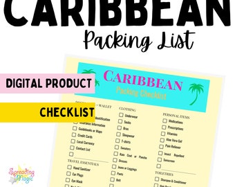 Lista de empaque del Caribe / Lista de verificación de empaque del Caribe / Lista de empaque / Lista de verificación de empaque