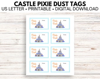 Etiquetas de polvo Castle Pixie / Etiquetas de regalo Castle / Etiquetas de polvo Pixie