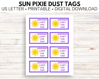 Sun Pixie Dust Tags | Sun Gift Tags