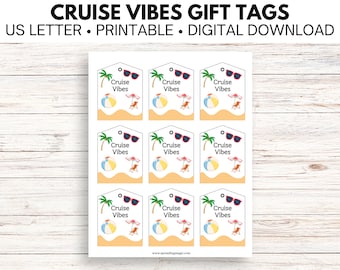 Etiquetas de regalo Cruise Vibes / Etiquetas extensoras de pescado / Etiquetas de regalo Cruise