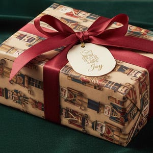 Nutcracker Christmas Wrapping Paper: Classic Toy Soldiers, Brown Figurine
