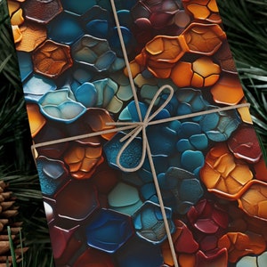 Dragon Scale Wrapping Paper Metallic Style Gift Wrapping Copper Paper Dungeons and Dragons Paper Fantasy Gift Dragon Gift Wrap Scale Pattern