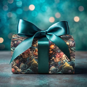 Scuba Diving Wrapping Paper Deep Sea Botanical Gift Wrap Colorful Ocean Life Nature Print Fish Paper Scuba Diving Gift Wrap Coral Reef Gift