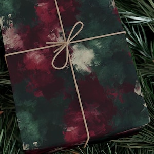 Carta da regalo natalizia scura Carta da regalo bordeaux Carta da regalo verde foresta Carta da regalo marrone Carta da regalo botanica Carta da regalo per le feste Rosso Verde Lusso