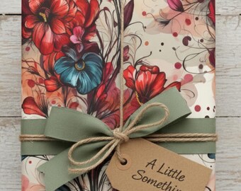 Watercolor Floral Wrapping Paper: Abstract Ink Gift Wrap