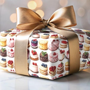 Cake Wrapping Paper Dessert Gift Wrap Sweet Treat Baking Gift Idea Cheesecake Gift Wrap Cake Party Paper Pastry Chef Gift Birthday Paper