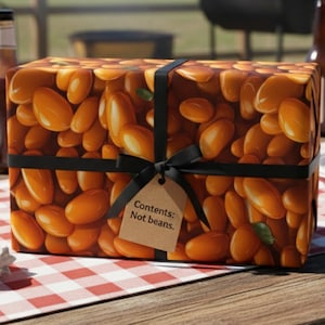 Geschenkpapier für BBQ Baked Beans: Humorvolle Geschenkverpackung für Lebensmittel