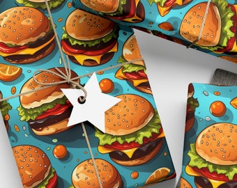Saftiges Hamburger-Geschenkpapier: Lustige Geschenkverpackung für Feinschmecker, Cheeseburger im Paradies