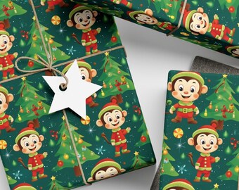 Little Pine Red & Dark Green 10M Wrapping Paper – The Vandoros Store