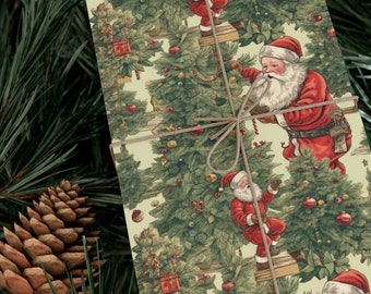 Vintage Santa Claus Pattern Decoupage Tissue Paper, Zazzle