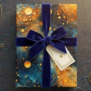 Abstract Painting Gift Wrapping Paper: Colorful Swirls, Circles, Splashes