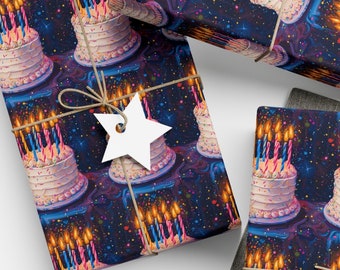Birthday Cake Wrapping Paper: Festive Celebration Gift Wrap
