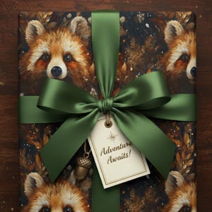 Fox Wrapping Paper: Autumn Wildlife Gift Wrap image 1
