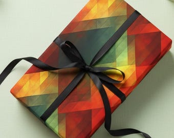Geometric Plaid Gift Wrap: Modern Colorful Pattern