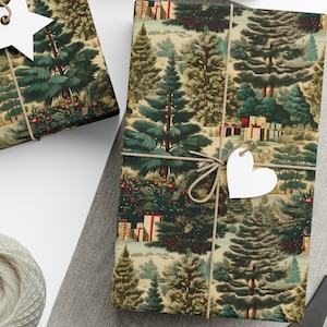 Carta da regalo natalizia vintage in stile retrò, allegra carta da regalo per le feste, albero di Natale festoso, anni '50, bellissima carta da regalo natalizia retrò, verde