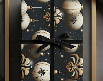 Papel de regalo navideño de los New Orleans Saints: Papel de regalo con adorno de flor de lis