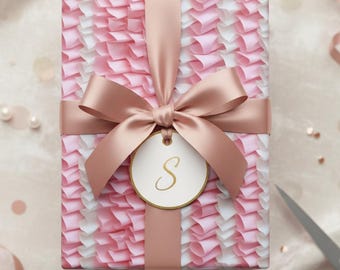 Pink Ruffled Fabric Wrapping Paper - Baby Shower Gift Wrap