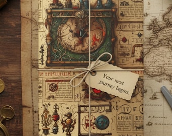 Renaissance Skull Gift Wrap: Medieval Parchment Texture