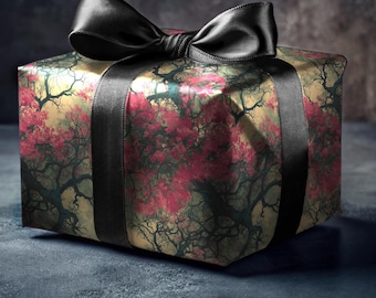 Cherry Blossom Wrapping Paper Pink Floral Gift Wrap Sakura Tree Design Elegant Spring Blossoms Festive Birthday Paper Japanese Paper Roll