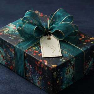 Colorful Berry Branches Christmas Wrapping Paper: Modern Winter Gift Wrap image 1