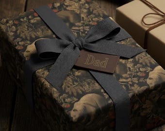Woodland Bear Wrapping Paper: Vintage Forest Animal Gift Wrap, Masculine Gift