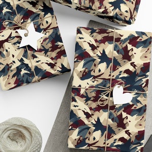 Camo Wrapping Paper Abstract Camouflage Gift Wrap Camo Cool Pattern Hunter Gift Wrap Hunting Paper Outdoor Lover Military Wrapping Paper