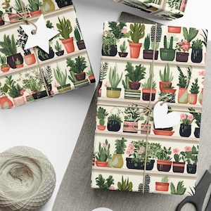 Carta da regalo per inaugurazione della casa Carta da regalo per cactus Carta da regalo per succulente Serra Piante in vaso Piante da appartamento Fiori Elegante Carta da regalo per casalinga Carino