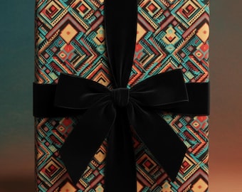 Abstract Southwestern Wrapping Paper: Colorful Geometric Print