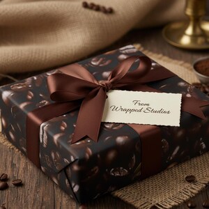 Coffee Bean Wrapping Paper: Dark Roasted Barista Gift Wrap
