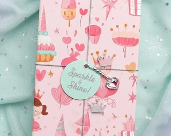 Princess Birthday Wrapping Paper: Pink Party Theme