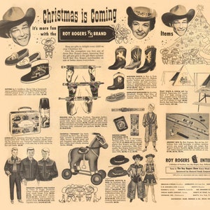 Roy Rogers Wrapping Paper Western Gift Wrap Cowboy Wrapping Paper Antique Advertisement Christmas Vintage Newspaper Gift Wrap Roy Rogers