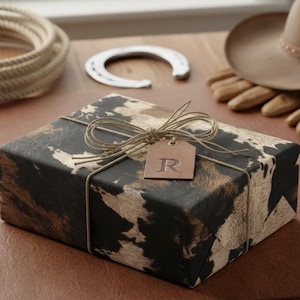 Rustic Cowhide Wrapping Paper: Western Style Gift Wrap, Cowboy & Cowgirl Gift